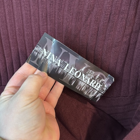 NWT Nina Leonard Long Sleeve Sweater Dress - Picture 4 of 5